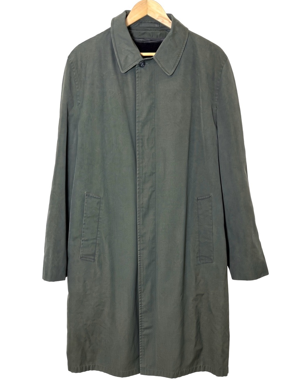 Vintage Rainfair Olive Rain Topcoat 42L Zip-Out Liner Heritage Mac Coat Workwear
